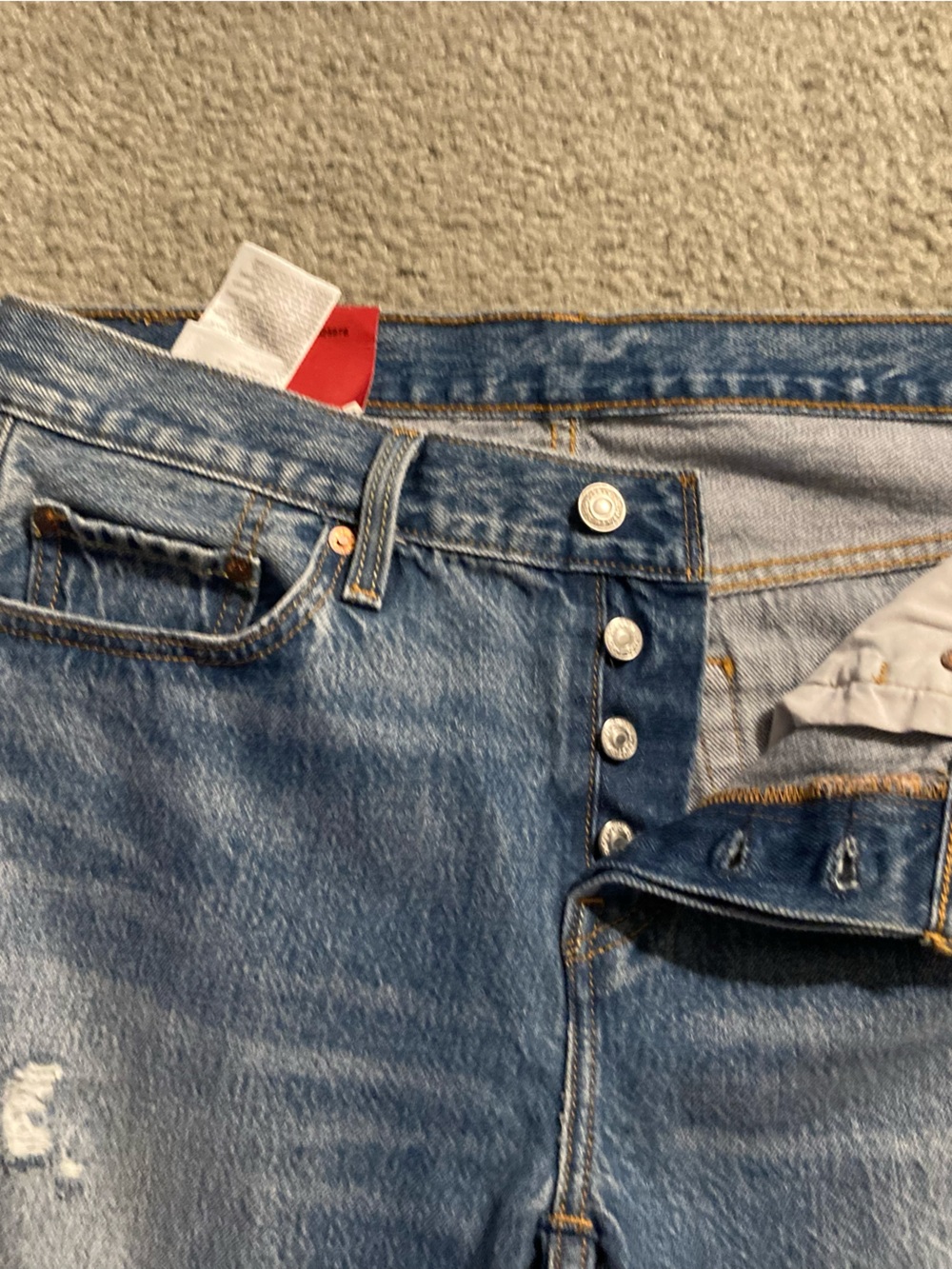 Levi  Embroidered Rose Distressed Women's Jeans - Blue - Picture 3 of 4